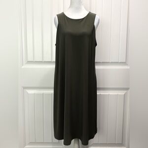 CLARA SUNWOO Sleeveless Olive Seamed Princess Dress Size M